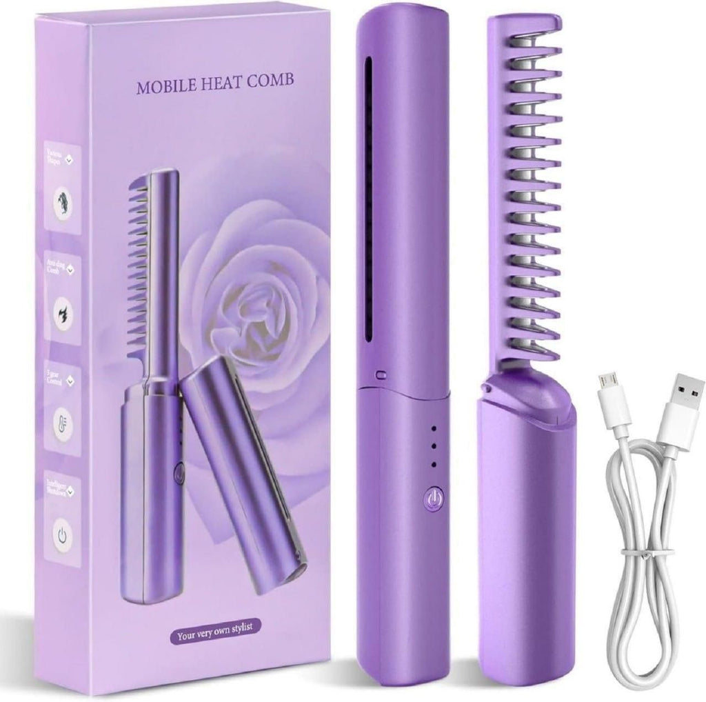 Portable Hair Straightener Cordless Rechargeable Adjustable Hair Straightener