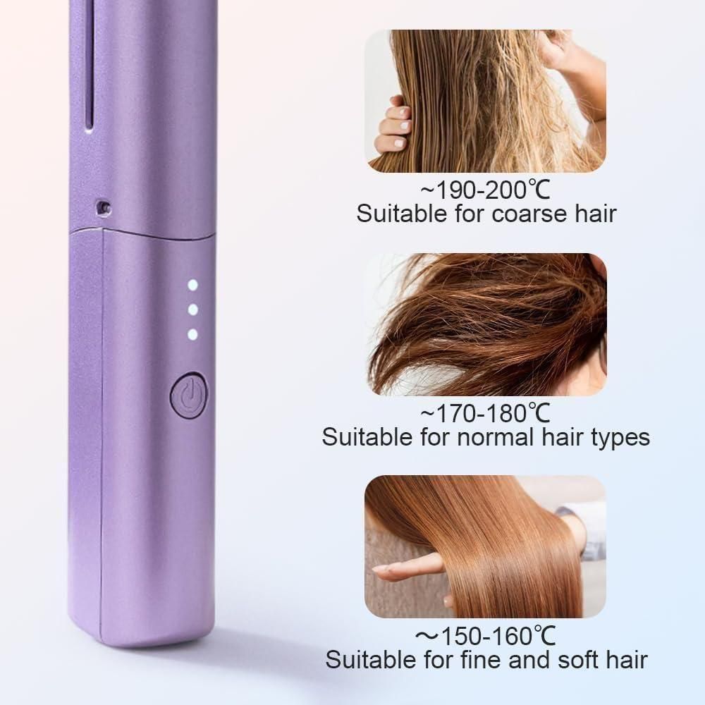 Portable Hair Straightener Cordless Rechargeable Adjustable Hair Straightener